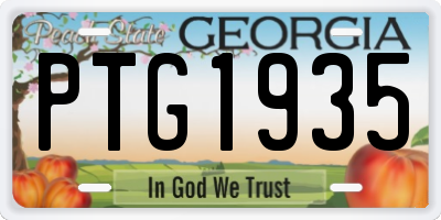 GA license plate PTG1935