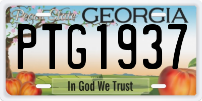 GA license plate PTG1937
