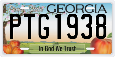 GA license plate PTG1938