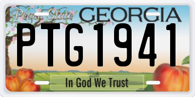 GA license plate PTG1941