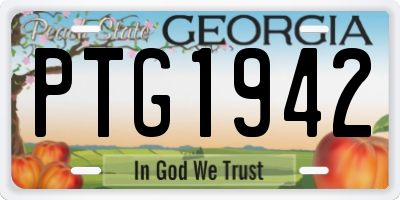 GA license plate PTG1942