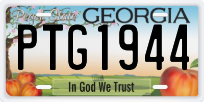 GA license plate PTG1944