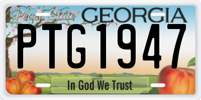 GA license plate PTG1947