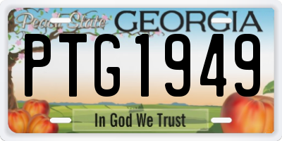 GA license plate PTG1949