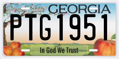 GA license plate PTG1951