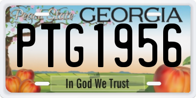 GA license plate PTG1956