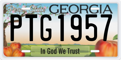 GA license plate PTG1957