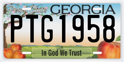 GA license plate PTG1958