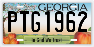 GA license plate PTG1962