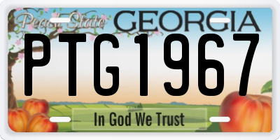 GA license plate PTG1967
