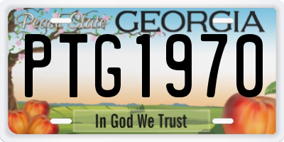 GA license plate PTG1970