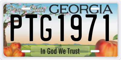 GA license plate PTG1971