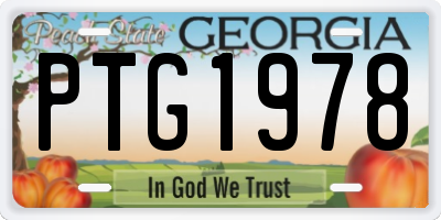 GA license plate PTG1978