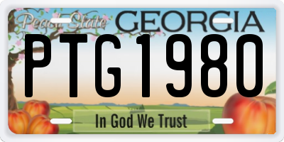 GA license plate PTG1980