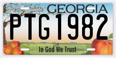 GA license plate PTG1982