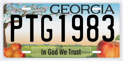 GA license plate PTG1983