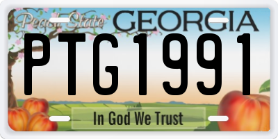 GA license plate PTG1991