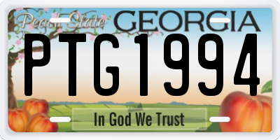 GA license plate PTG1994