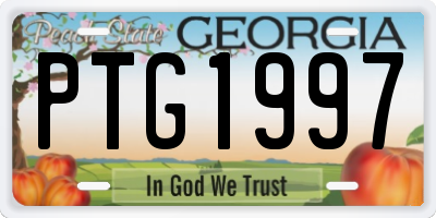 GA license plate PTG1997