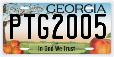 GA license plate PTG2005