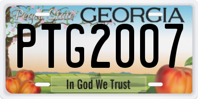 GA license plate PTG2007