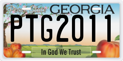 GA license plate PTG2011