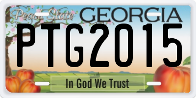 GA license plate PTG2015