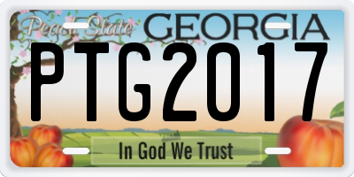 GA license plate PTG2017