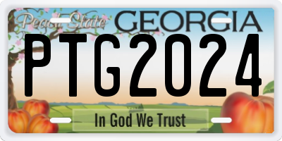 GA license plate PTG2024