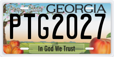 GA license plate PTG2027