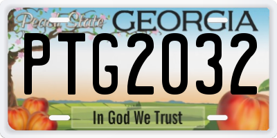 GA license plate PTG2032