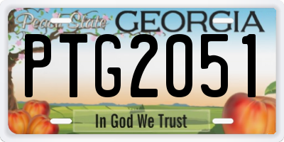 GA license plate PTG2051