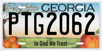 GA license plate PTG2062