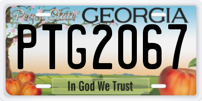 GA license plate PTG2067