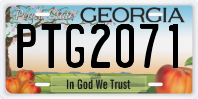 GA license plate PTG2071