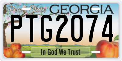 GA license plate PTG2074
