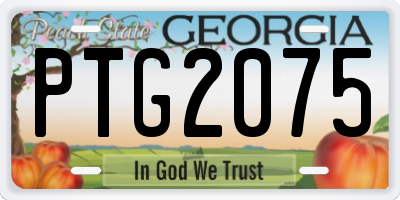 GA license plate PTG2075