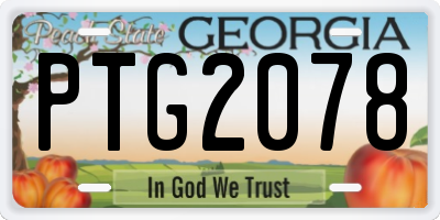 GA license plate PTG2078