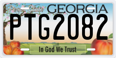 GA license plate PTG2082