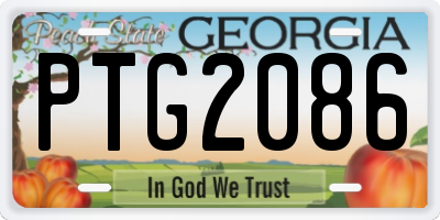 GA license plate PTG2086