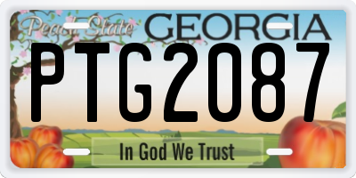 GA license plate PTG2087