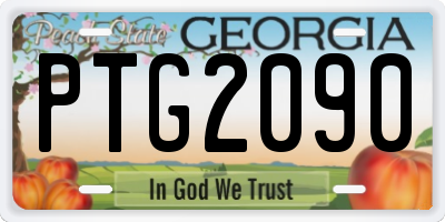 GA license plate PTG2090