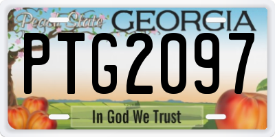 GA license plate PTG2097
