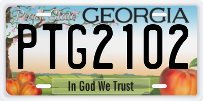 GA license plate PTG2102