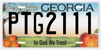 GA license plate PTG2111
