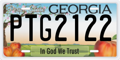 GA license plate PTG2122