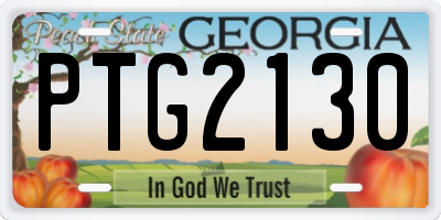 GA license plate PTG2130