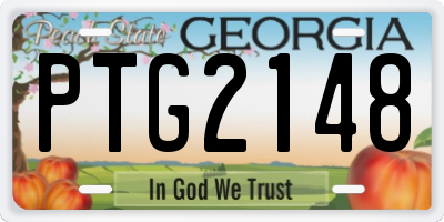 GA license plate PTG2148