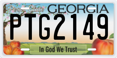 GA license plate PTG2149