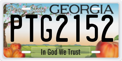 GA license plate PTG2152